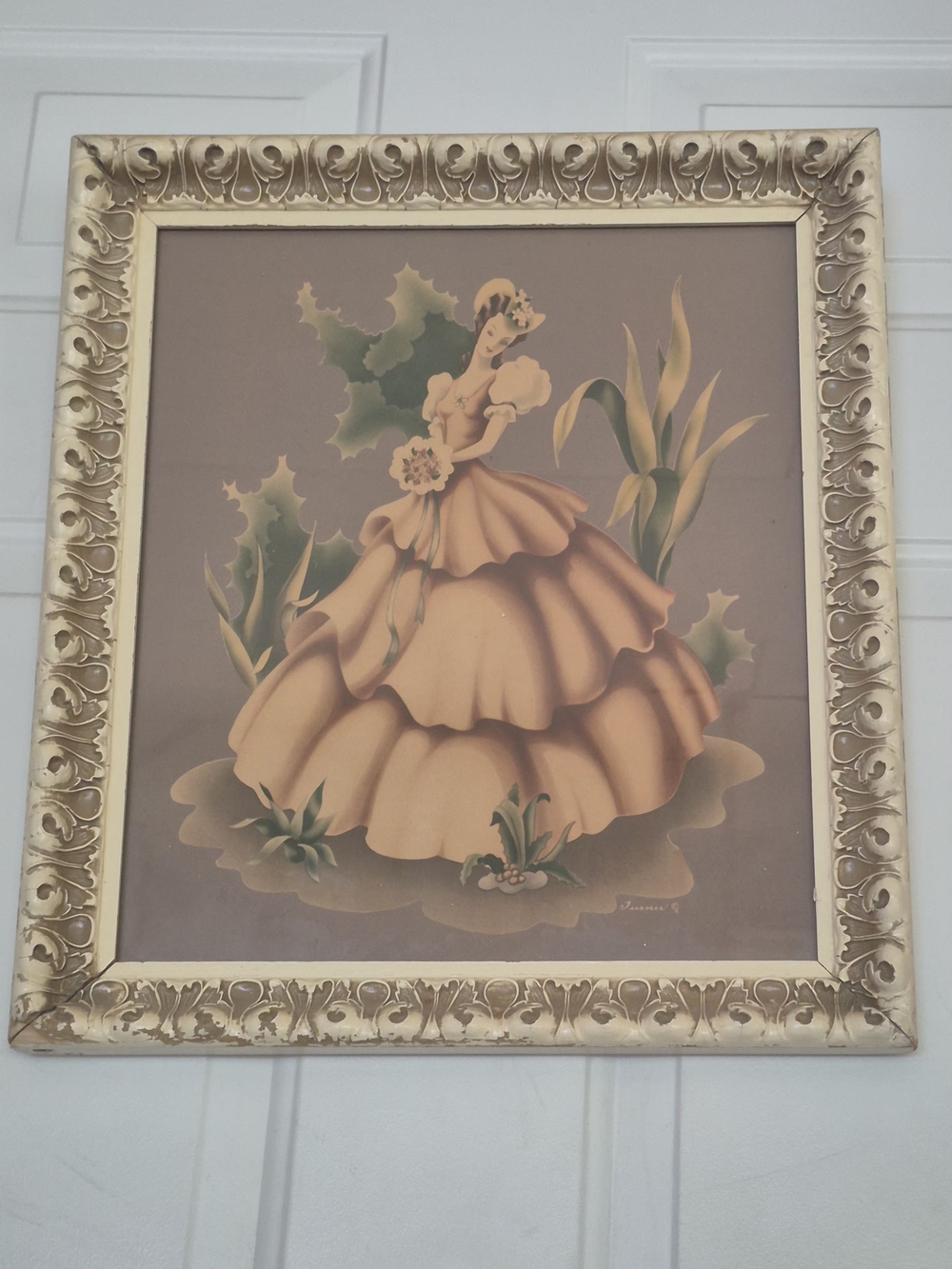 Vintage Turner Fashion Clothing Prints Gold and Cream Old Frames